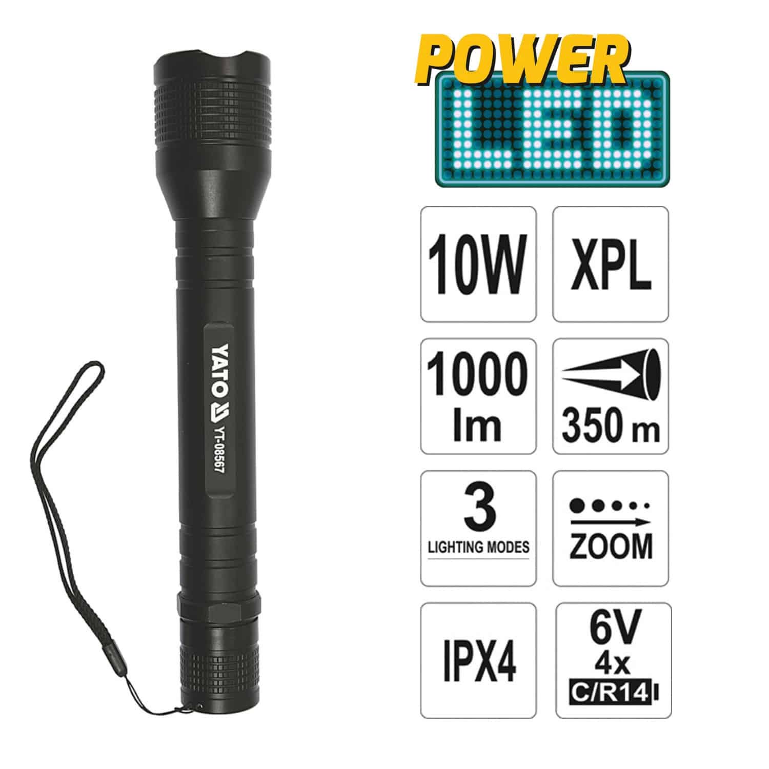 ΦΑΚΟΣ ΜΠΑΤΑΡΙΑΣ LED ΜΕΓΑΛΗΣ ΕΜΒΕΛΕΙΑΣ 10W-1000lm YT-08567