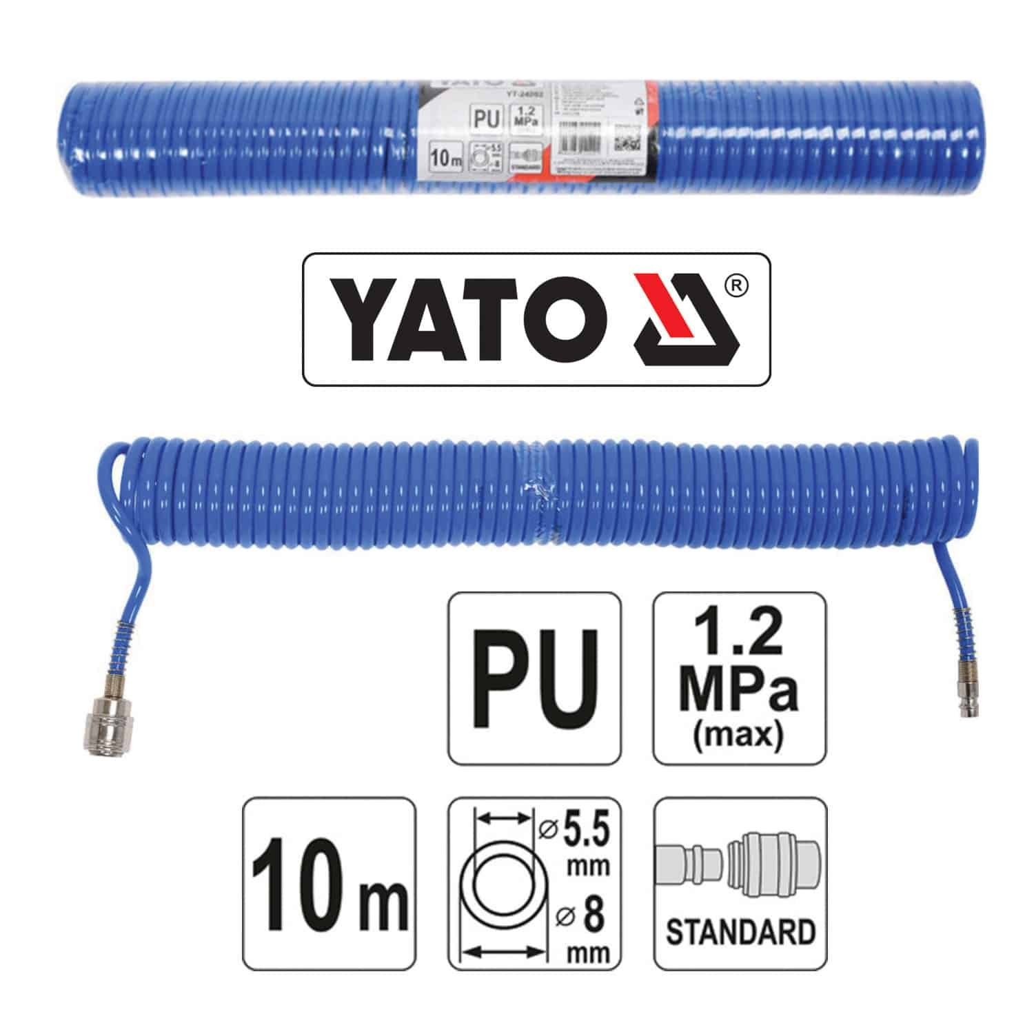 ΛΑΣΤΙΧΟ (ΣΠΙΡΑΛ) ΑΕΡΟΣ 8Χ12Χ10mm YT-24208 YATO