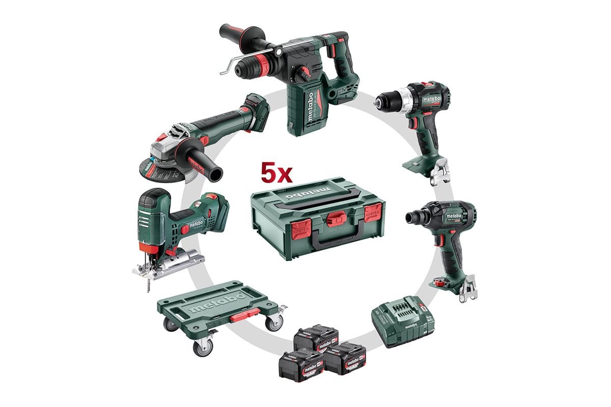 Metabo 18 Volt Combo ΣΕΤ Μπαταρίας 5.3.0 18 V BS 18 LT BL + KH 18 LTX 24 BL Q + WB 18 LT BL 11-125 Q + SSW 18 LTX 300 BL + STA 1