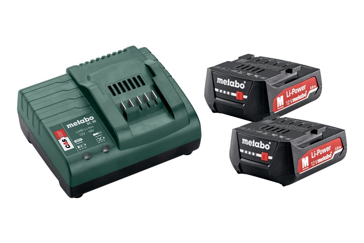 Metabo Σετ 2 Μπαταρίες Λιθίου 12V 2Ah με Φορτιστή 12-18V