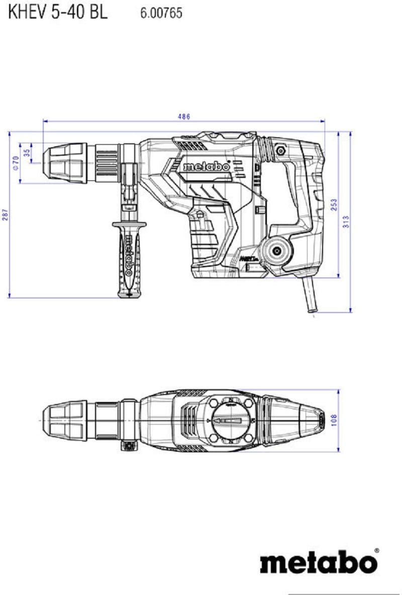 Metabo 1150 Watt Ηλεκτρικό Σκαπτικό Περιστροφικό Πιστολέτο KHEV 5-40 BL SDS-max - Image 3