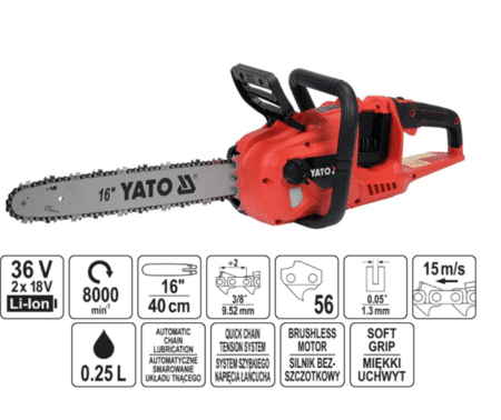 ΑΛΥΣΟΠΡΙΟΝΟ ΜΠΑΤΑΡΙΑΣ  ΜΟΝΟ ΣΩΜΑ  SOLO 36V 2X18V 40CM YT-828132 ΥΑΤΟ