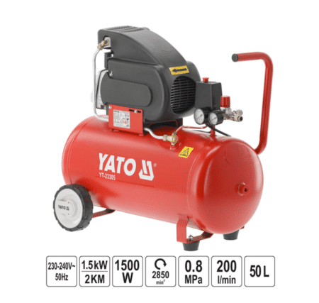ΚΟΜΠΡΕΣΕΡ ΑΕΡΟΣΥΜΠΙΕΣΤΗΣ ΜΟΝΟΦΑΣΙΚΟΣ  50lt 2HP YT-23305 ΥΑΤΟ