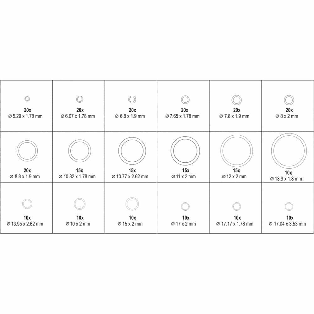 O-RINGS ΨΥΚΤΙΚΩΝ ΣΕΤ 270ΤΕΜ YT-06879 - Image 2