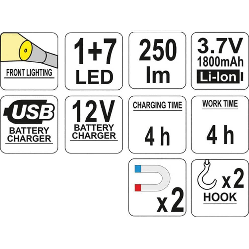 ΕΠΑΝΑΦΟΡΤΙΖΟΜΕΝΟΣ ΦΑΚΟΣ LED 3W 250lm YT-08504 - Image 2