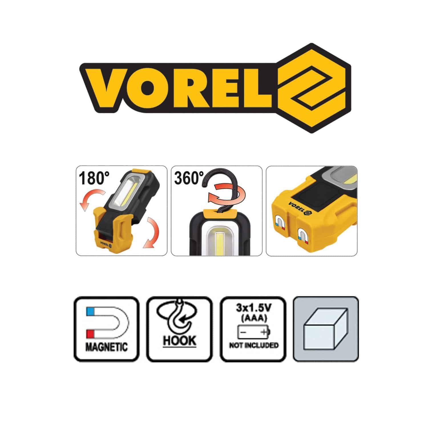 ΠΕΡΙΣΤΡΕΦΟΜΕΝΟΣ ΦΑΚΟΣ LED ΜΠΑΤΑΡΙΑΣ VOREL 82724 - Image 2