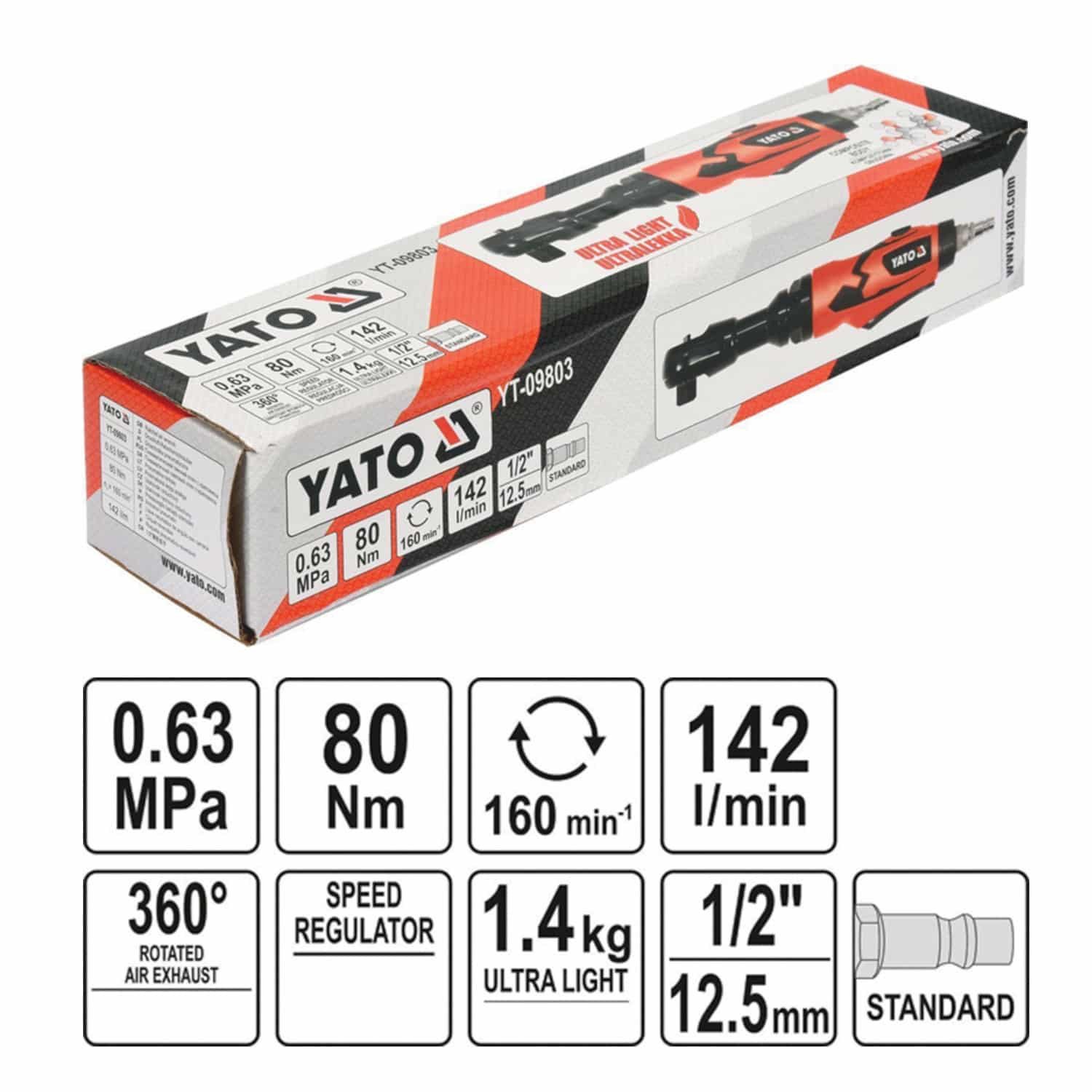ΑΕΡΟΚΑΣΤΑΝΙΑ 1/2'' YATO YT-09803 - Image 2
