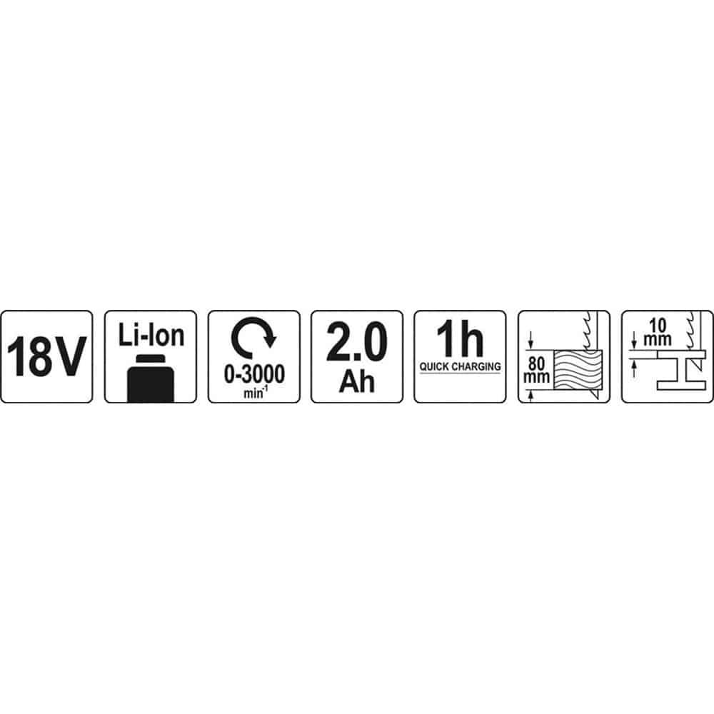 ΣΠΑΘΌΣΕΓΑ ΜΠΑΤΑΡΙΑΣ 18V SET 1X2Ah YT-82814 ΥΑΤΟ - Image 2