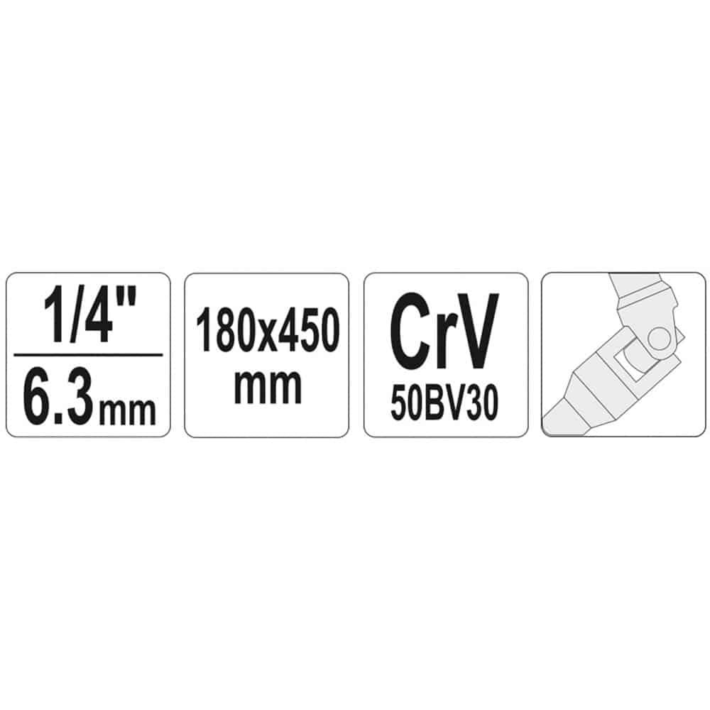 ΜΑΝΕΛΑ -ΤΑΦ ΣΠΑΣΤΗ 1/4- 450ΜΜ YT-15291 ΥΑΤΟ - Image 3