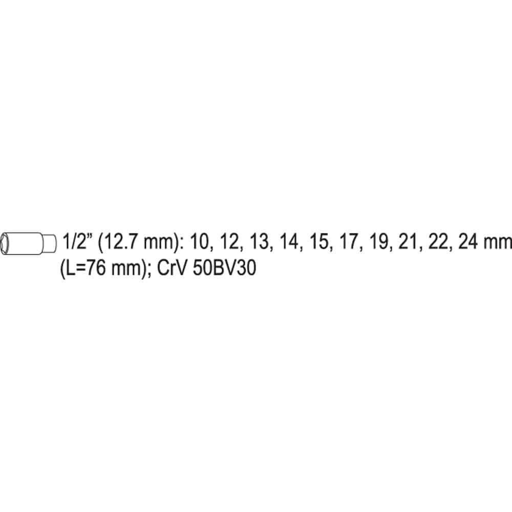 ΣΕΤ ΚΑΡΥΔΑΚΙΑ ΜΑΚΡΥΑ 1/2" 10 ΤΜΧ. YT-38861 ΥΑΤΟ - Image 2