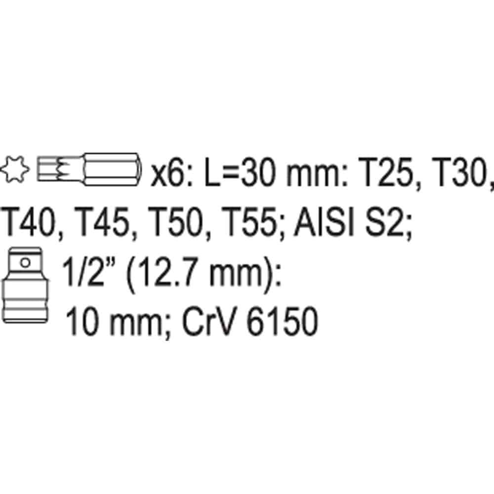ΣΕΤ ΚΑΡΥΔΑΚΙΑ ΜYTΕΣ TORX 7 ΤΜΧ. YT-0410 ΥΑΤΟ - Image 2