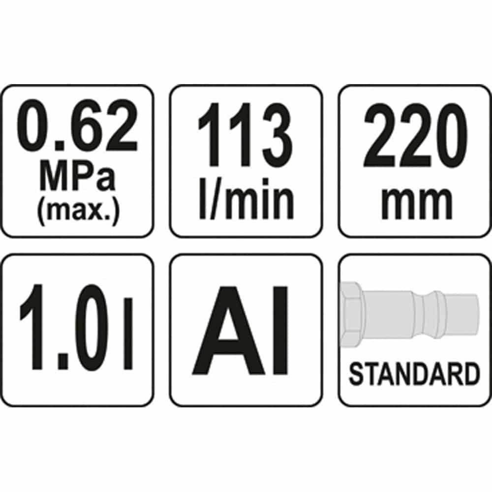 ΠΙΣΤΟΛΙ ΚΑΘΑΡΙΣΜΟΥ 6,2 BAR Y1 Lt YT-23640 - Image 3