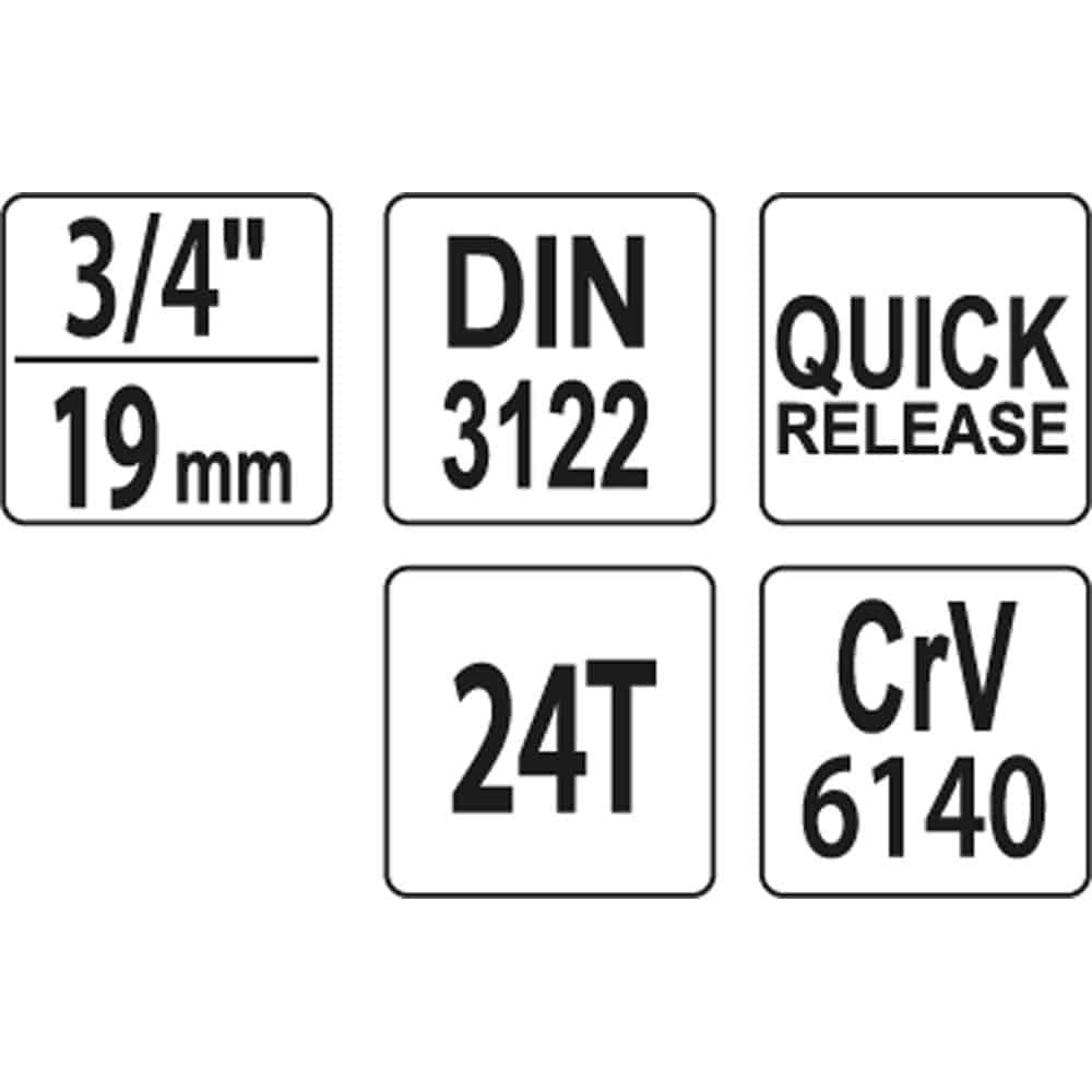 ΚΑΣΤΑΝΙΑ 3/4" 24T CrV 625MM YT-1360 - Image 2