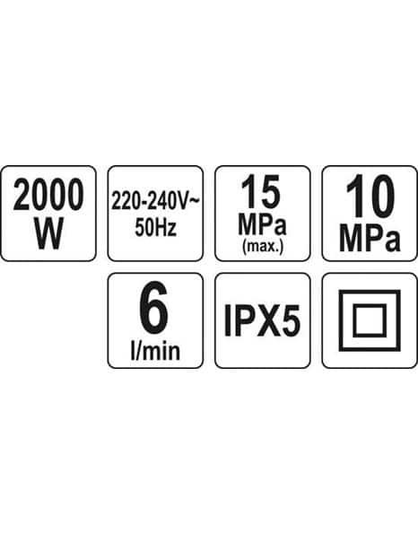 ΠΛΥΣΤΙΚΟ/ΠΙΕΣΤΙΚΟ 2000W 150BAR YT-85915 - Image 2