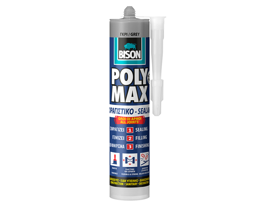 ΣΦΡΑΓΙΣΤΙΚΗ ΣΙΛΙΚΟΝΗ PM SEAL ΔΙΑΦΙΑΝΗ ΓΚΡΙ CQ 280ML BISON