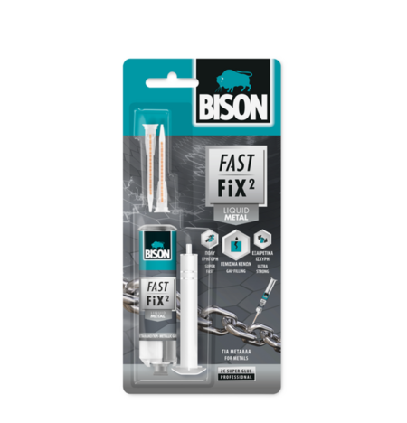 ΕΠΙΣΚΕΥΑΣΤΙΚΗ ΚΟΛΛΑ ΜΕΤΑΛΛΩΝ 2 ΣΥΣΤΑΤΙΚΩΝ FAST FIX LIQUID METAL 10GR BISON ΓΚΡΙ