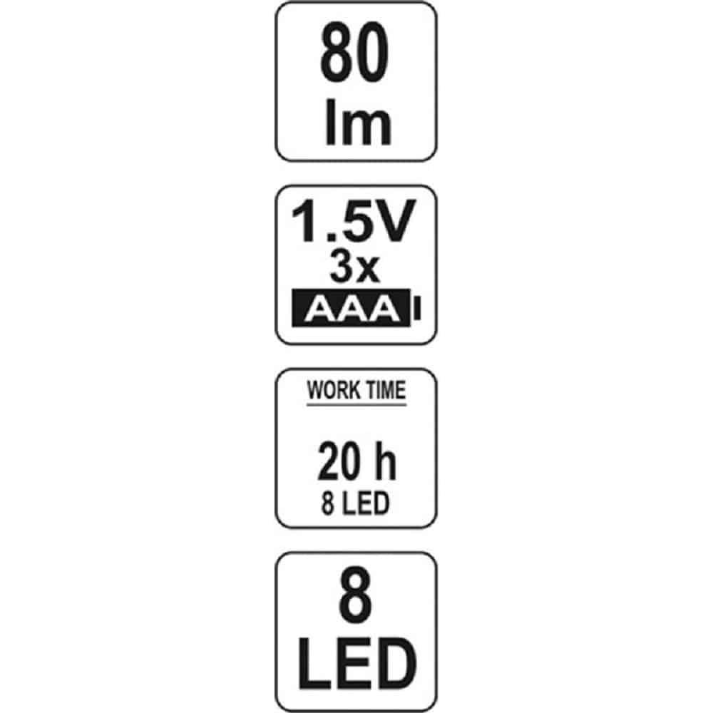 ΦΑΚΟΣ 8LED 80lm YT-08514 YATO - Image 3