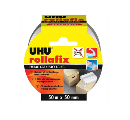 ΑΘΟΡΥΒΗ ΤΑΙΝΙΑ ΣΥΣΚΕΥΑΣΙΑΣ ΔΙΑΦΑΝΗ ROLLAFIX  50MX50MM UHU
