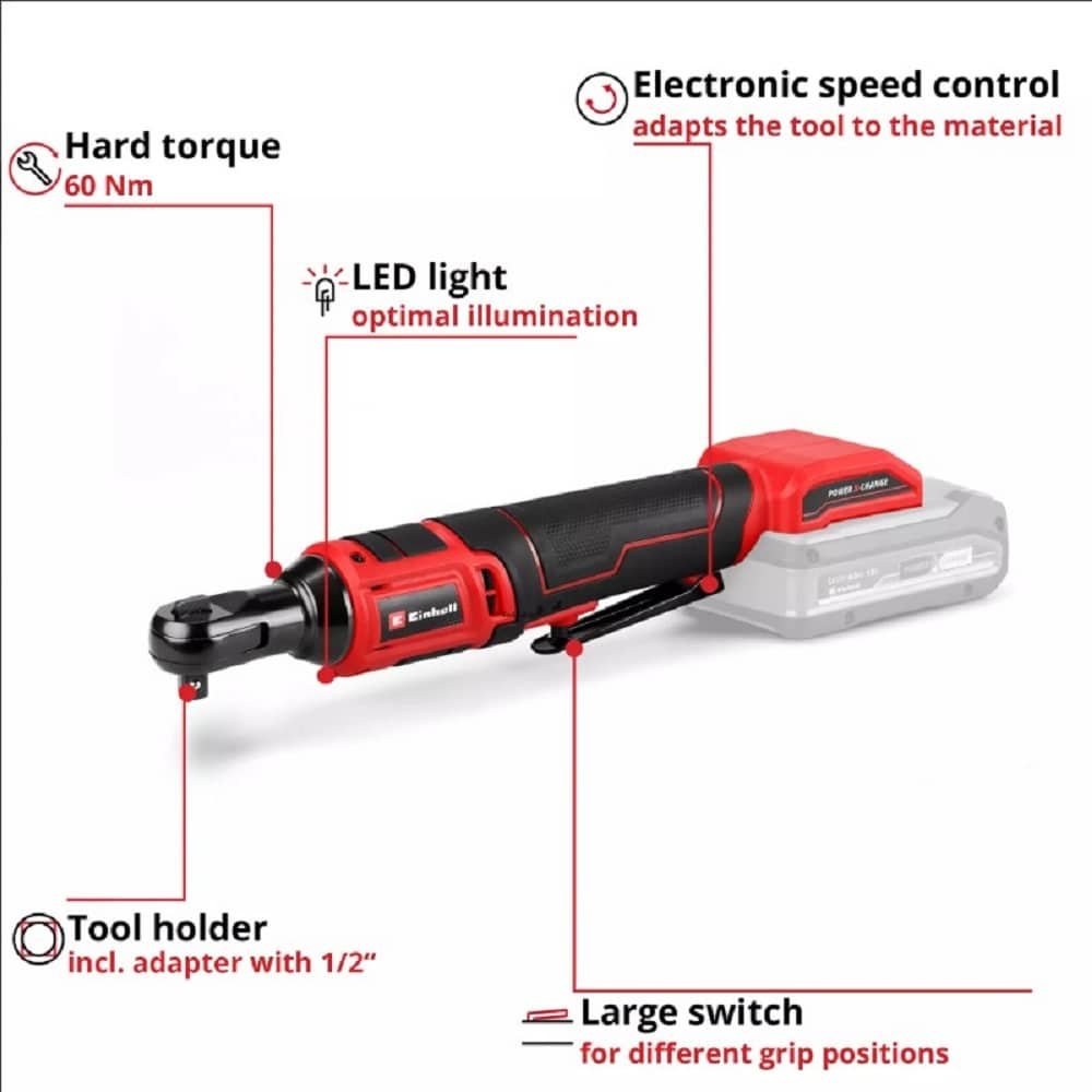 EINHELL ΚΑΣΤΑΝΙΑ ΜΠΑΤΑΡΙΑΣ TE-RW 18/60 Lis ΜΟΝΟ ΣΩΜΑ 4514320 - Image 4